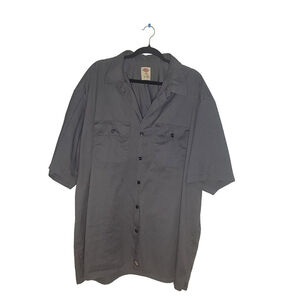 Men's Dickies Grey 3XL Casual Button Down Short Sleeve Work Shirt